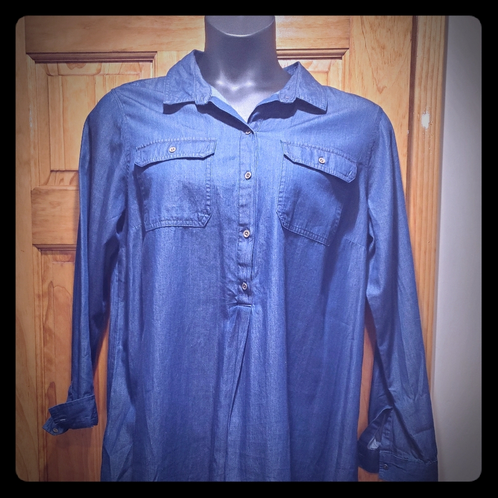Old Navy denim shirt dress with sleeves